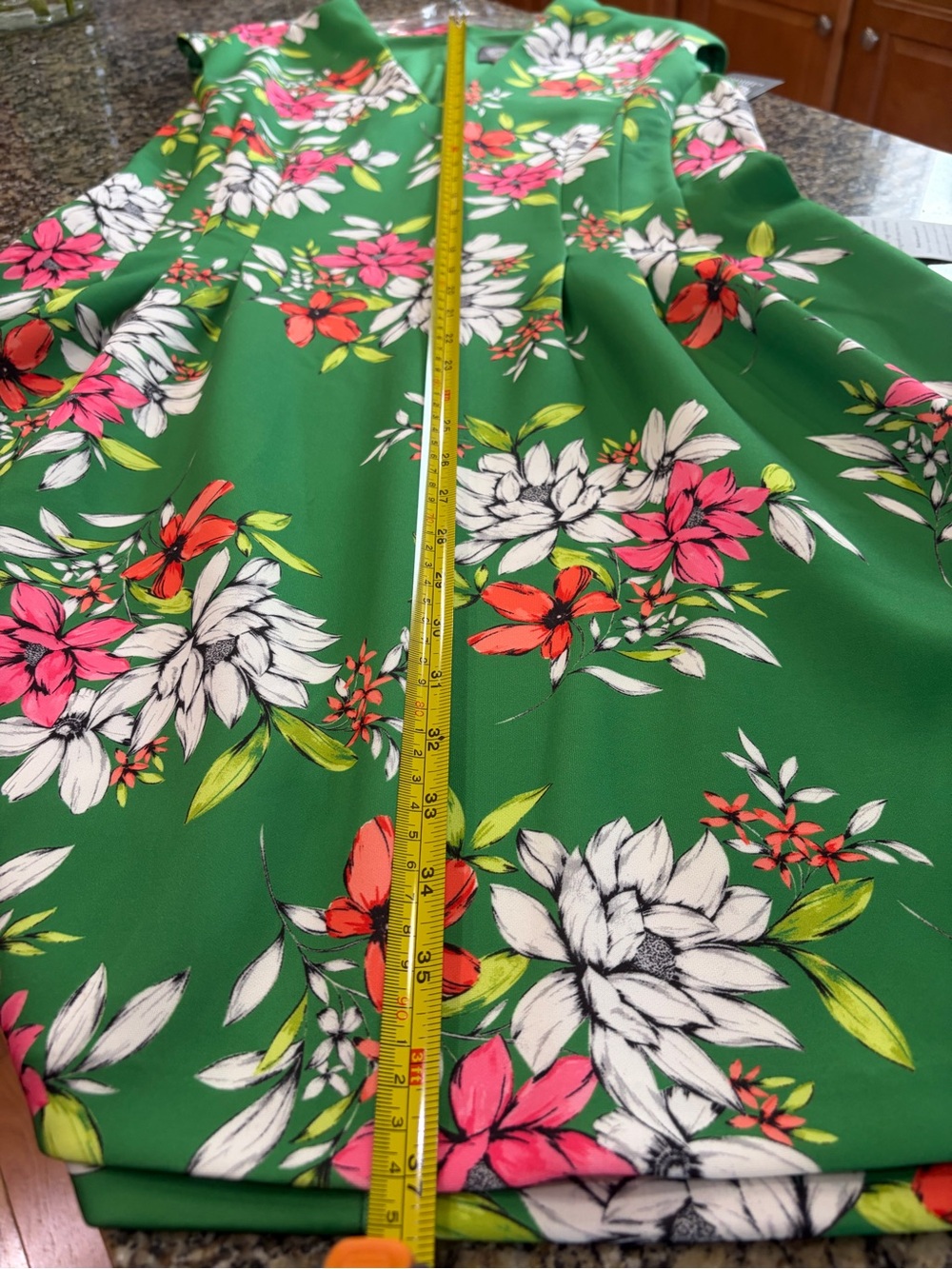 Vince Camuto | Green Floral Sleeveless Mini Dress - Picture 9 of 10